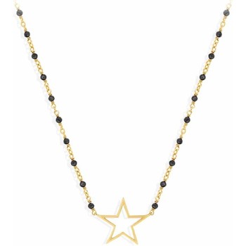 collier orusbijoux  collier argent doré étoile et pierre spinelle noire 