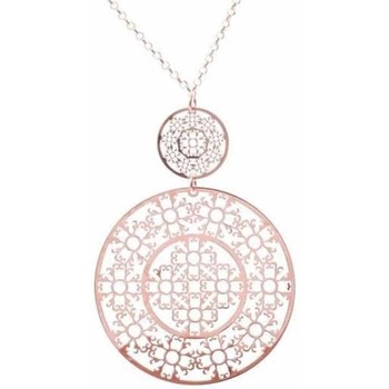 collier orusbijoux  collier argent rond motif azteque or rose 