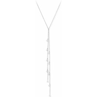 Montres & Bijoux Femme Colliers / Sautoirs Orusbijoux Collier Cravate Argent Perles Blanches Zirconium Argenté,Blanc