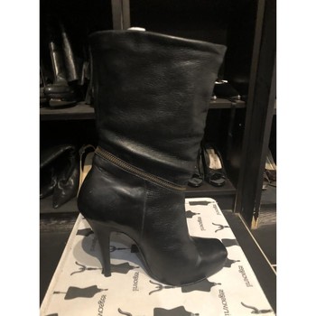 Chaussures Femme Bottes ville San Marina bottes / bottines noires en cuir 'San Marina' talons aiguille t Noir