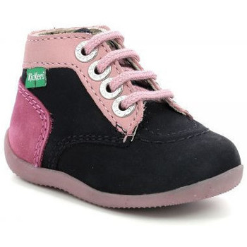 Chaussures Fille Kickers Bottines Bonbon Marine Rose Tricolore - Rose - Chaussures Boot Enfant 69 
