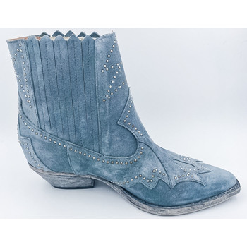 Chaussures Femme Bottines Semerdjian Bottines Santiag Cuir ER753 Opera Lago - Bleu