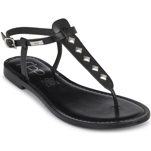 Chaussures Femme Sandales et Nu-pieds Les Petites Bombes Tongs Cuir Bisma Noires  - Les Petites Bombes Noir