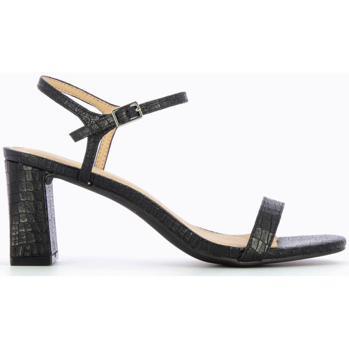 Chaussures Femme Sandales et Nu-pieds Vanessa Wu Sandales à talon noires effet croco - Noir