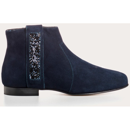 Chaussures Femme Bottines Reqin's Boots Peau Noisette - Bleu