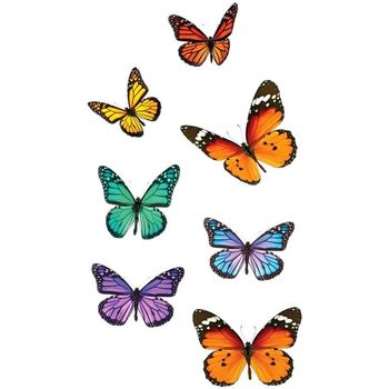 Abats jours et pieds de lampe Stickers Cadoons Adhésifs de vitres papillons Multicolore