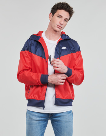 Vêtements Homme Coupes vent crimson Nike HERITAGE Hooded Jacket UNIVERSITY RED/MIDNIGHT NAVY/WHITE