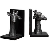 Maison & Déco Statuettes et figurines Chehoma Serre-livres girafes 21x13x14cm Bronze
