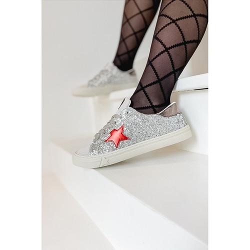 Chaussures Femme Baskets mode Jeunes Et Jolies Sneakers Silver Oceane Argenté