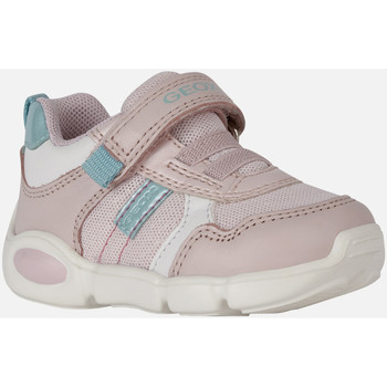 Chaussures Fille Geox B PILLOW GIRL rose clair et blanc - Chaussures Baskets basses Enfant 34 