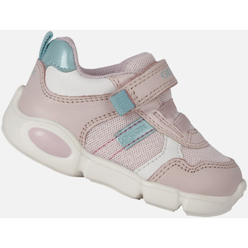 Chaussures Fille Geox B PILLOW GIRL rose clair et blanc - Chaussures Baskets basses Enfant 34 