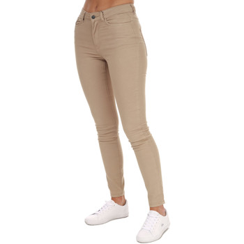 Vêtements Femme Chinos / Carrots Jacqueline De Yong Pantalon Lara Life High Skinny Stretch beige