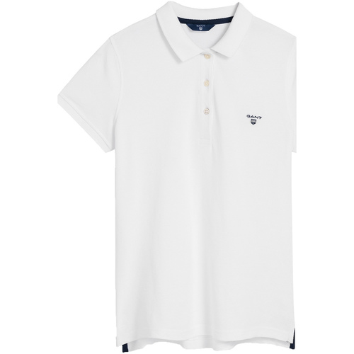 Femme Gant Short-sleeved polo shirts blanc - Vêtements Polos manches courtes Femme 69 