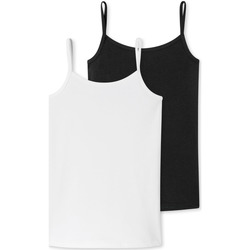 Vêtements Fille Débardeurs / T-shirts sans manche Schiesser Tops / Sleeveless T-shirts Multicolour noir/blanc