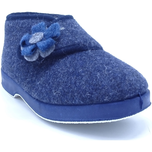 Chaussures Femme Chaussons Coton Du Monde 7644 Bleu