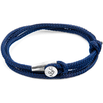 Montres & Bijoux Homme Bracelets Anchor & Crew Bracelet Dundee Argent Et Corde navy blue