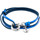 Vent Du Cap Bracelets Bons baisers de Bracelet Ancre Clyde Argent Et Cuir Plat Bleu