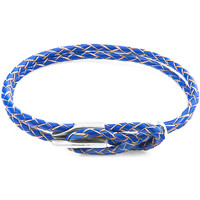 Montres & Bijoux Homme Bracelets Anchor & Crew Bracelet Padstow Argent Et Cuir Tressé blue