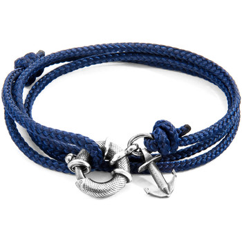 Montres & Bijoux Homme Bracelets Anchor & Crew Bracelet Ancre Clyde Argenté Et Corde Bleu