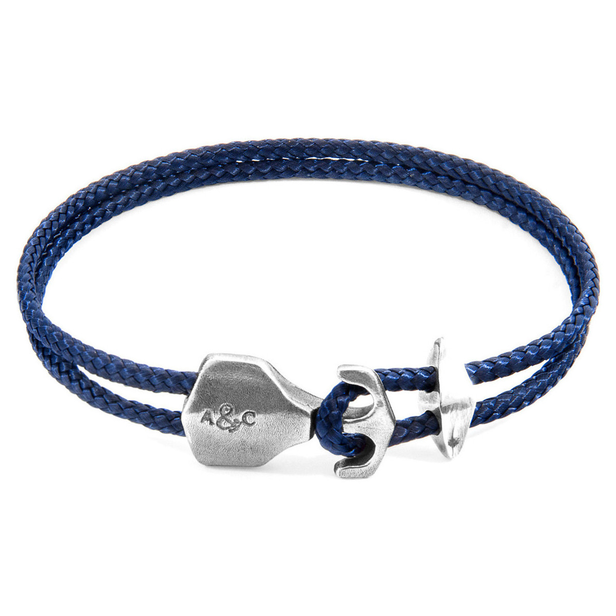 Montres & Bijoux Homme Bracelets Anchor & Crew Bracelet Ancre Delta Argent Et Corde Bleu
