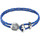 sages femmes en Afrique Bracelets Anchor & Crew Bracelet Ancre Delta Argent Et Cuir Tressé Bleu