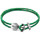 Montres & Bijoux Homme Ancre et pince en forme de losange des solides argent sterling 925 GB Bracelet Ancre Delta Argent Et Cuir Tressé Vert