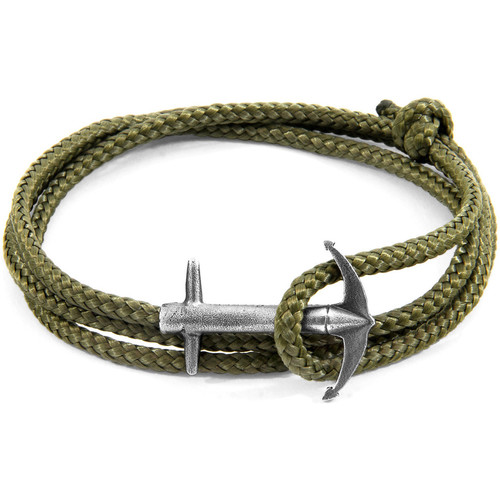 myspartoo - get inspired Homme Bracelets Anchor & Crew Bracelet Ancre Admiral Argenté Et Corde Vert