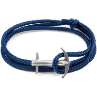 Montres & Bijoux Homme Bracelets Anchor & Crew Bracelet Ancre Admiral Argenté Et Corde navy blue