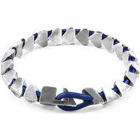 Montres & Bijoux Homme Bracelets Anchor & Crew Maxi-Bracelet Brixham Argenté Et Cuir Rond blue