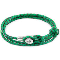 Montres & Bijoux Homme Bracelets Anchor & Crew Bracelet Dundee Argent Et Cuir Tressé green
