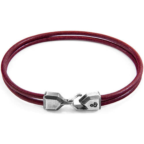 Montres & Bijoux Homme Bracelets Anchor & Crew Fruit Of The Loo Cuir Rond Rouge