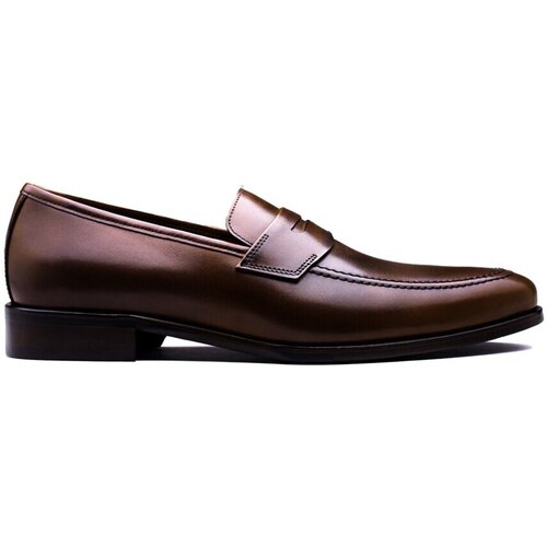Chaussures Homme Richelieu Finsbury Shoes bm0102 Mocassin cuir LUTON Marron