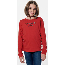 Vêtements Fille Majestic Filatures round V-neck cotton T-shirt Kaporal Junior - Tee shirt - rouge Rouge