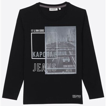 Vêtements Garçon T-shirts manches longues Kaporal Junior - Tee shirt - noir Noir