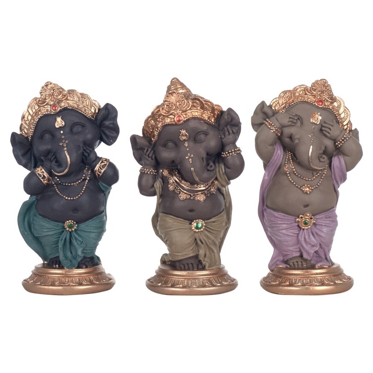 Maison & Déco Statuettes et figurines Signes Grimalt Figure Ganesha 3 Unités Multicolore