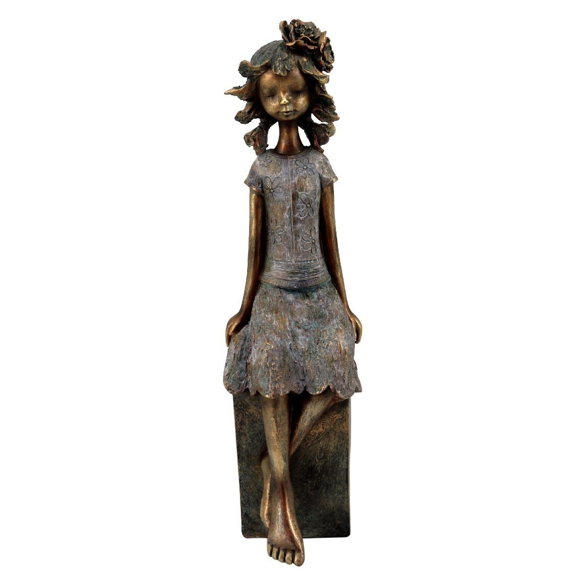 Maison & Déco Statuettes et figurines Signes Grimalt Figure Fille Assise Gris