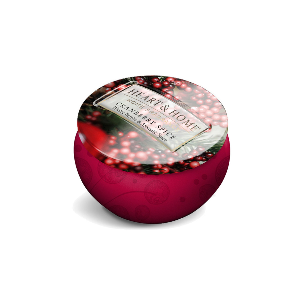 Maison & Déco Bougies / diffuseurs Kontiki Bougie en boite métal heart and home épices et cranberry Rouge