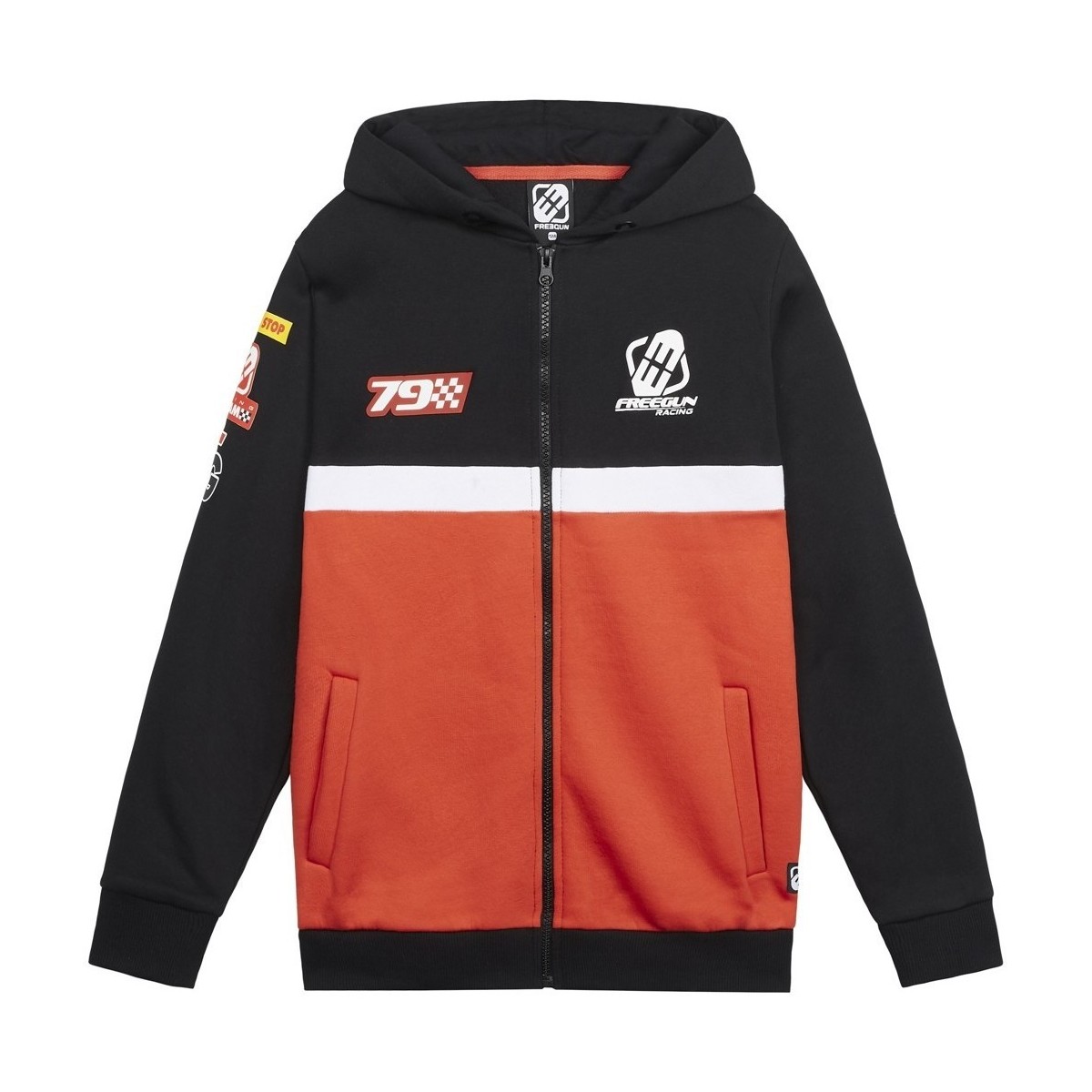 Vêtements Garçon Sweats Freegun Sweat garçon à capuche avec zip Collection Racing Rouge
