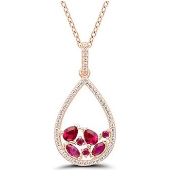 collier brillaxis  collier or 18 carats goutte ajourée rubis diamants 