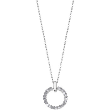 Montres & Bijoux Femme Colliers / Sautoirs Lotus Collier  silver cercle empierré Blanc