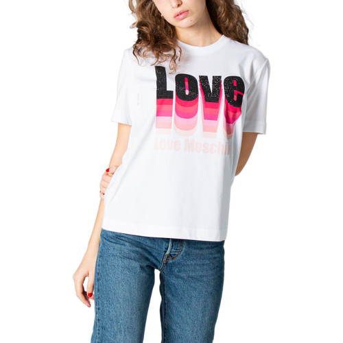 T-shirts Manches Courtes Love Moschino W4H0620M3876 Blanc - Vêtements T-shirts manches courtes Femme 113 