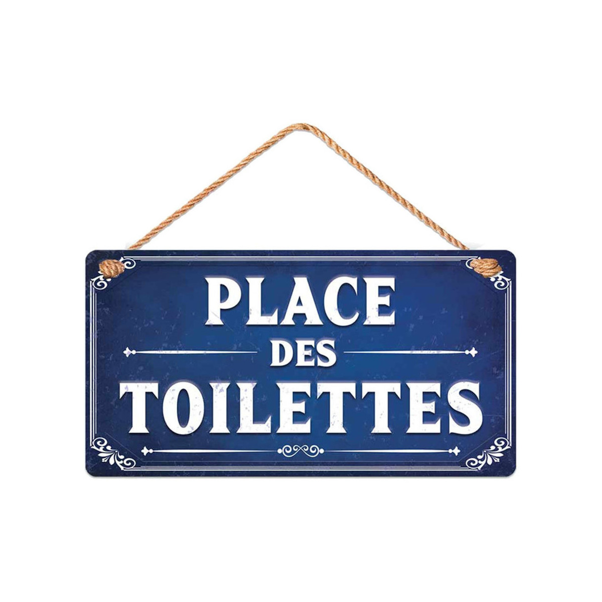 Maison & Déco Tableaux / toiles Sud Trading Plaque de porte pour les toilettes en MDF - 20 x 10.5 cm Bleu