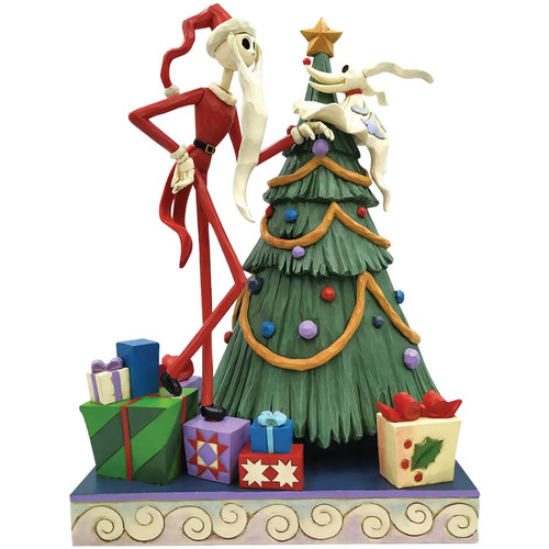 Diam 30 cm Statuettes et figurines Enesco Statuette de Collection Santa Jack Skellington - The Nightmare Vert