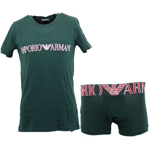 Vêtements Homme Pyjamas / Chemises de nuit Ea7 Emporio Armani logo-patch joggers Ensemble de sous-vêtements Vert