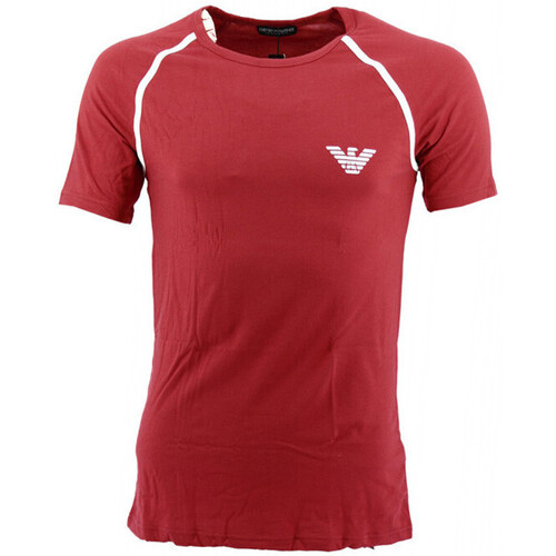 Vêtements Homme T-shirts & Polos Emporio Armani micro-check patterned curved hem shirtni Tee-shirt Rouge