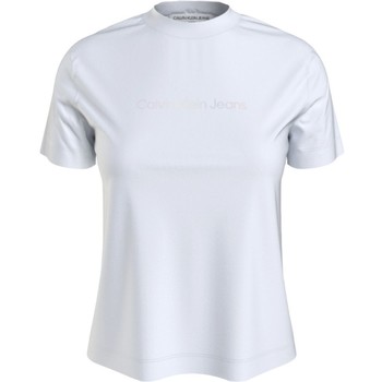 Vêtements Femme T-shirts manches courtes Calvin Klein Jeans Shrunken institutional tee Blanc