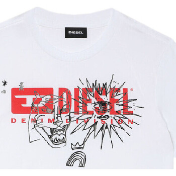 Vêtements Garçon T-shirts manches courtes Diesel 00J510-KYAQH Blanc