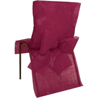 Maison & Déco Plantes artificielles Artificielles Housses de chaise X10 Bordeaux avec noeud Tissu no 