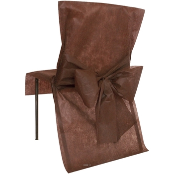 Maison & Déco Plantes artificielles Artificielles Housses de chaise X10 Chocolat avec noeud Tissu no 