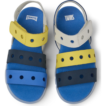 Chaussures  Camper Sandales cuir ORUGA TWINS bleublancjaune - Chaussures Sandale Enfant 69 